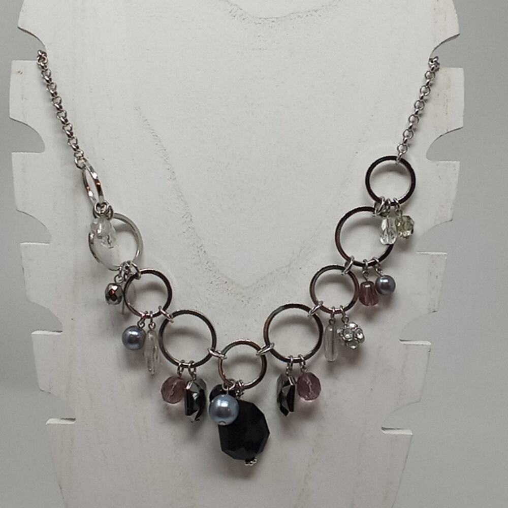 Cookie Lee Vintage Silver Tone Chain with Beads Necklace